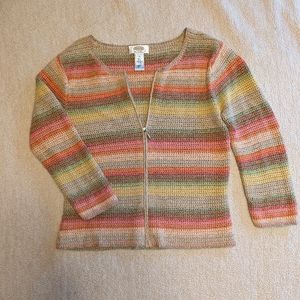 Vintage Talbot's Hand Knit Zip Sweater M